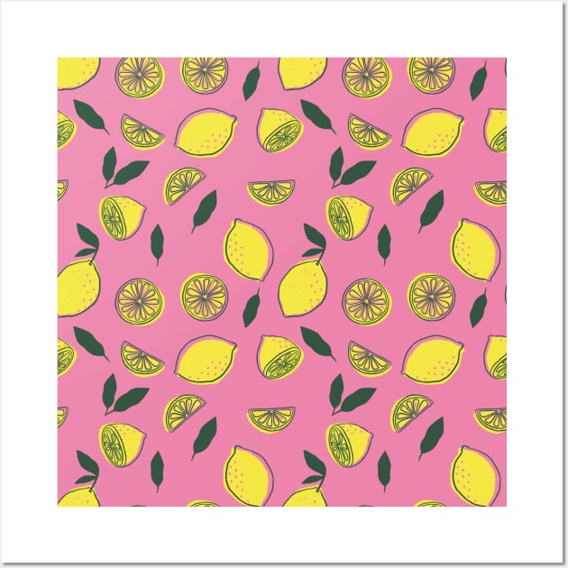 Pink Lemonade Pattern Wall Art by GiuliaM